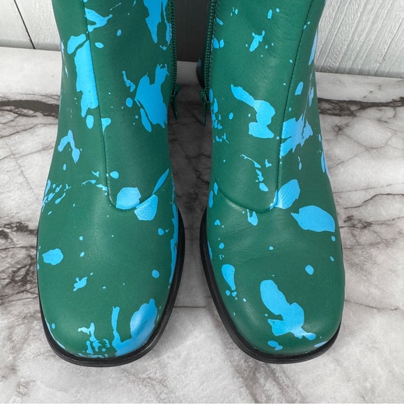 CAMPER Kiara Green and blue printed leather ankle boots - Picture 4 of 12